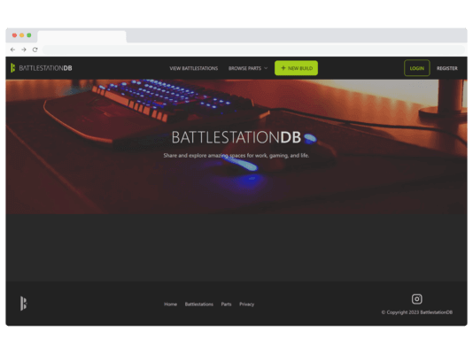 preview of BattlestationDB website