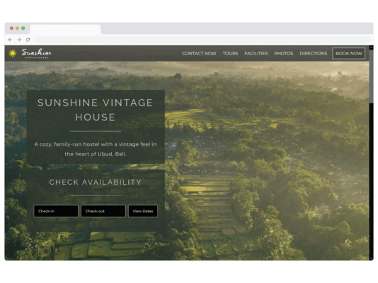 preview of the Sunshine Vintage House website